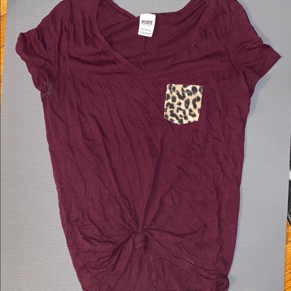 Pink v neck shirt